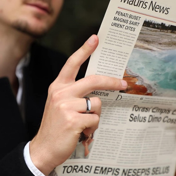 M9. King Will Men's 6mm High Polished Domed Tungsten Carbide Ring Silver Black - Picture 4 of 9